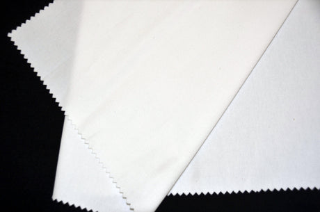 Fire Retardant Cotton Duvetyn Fabric - Black, White, Solid, 58" Width (Yard, Bolt, 3X3 Sample Swatch)