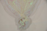 Crush Iridescent Pearl Organza Polyester Fabric - Sheer Crushed Holographic, 38/40" Width (1 Yard)