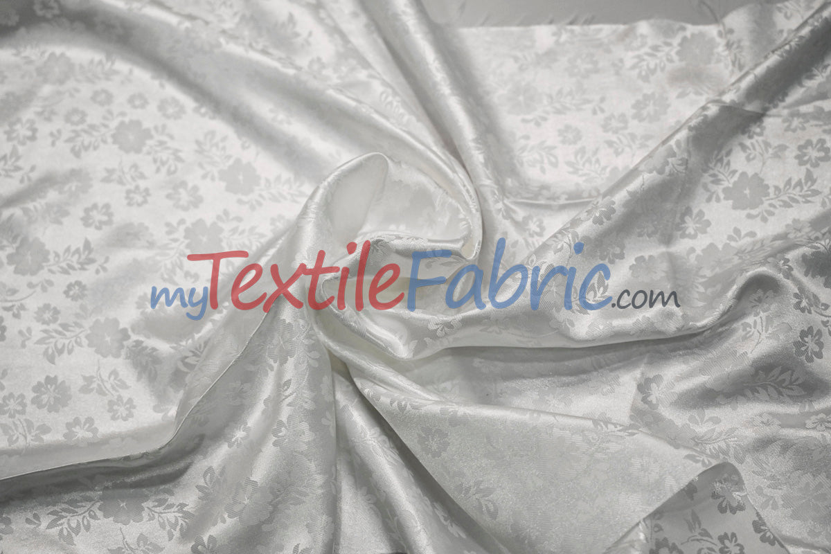 Jasmine Jacquard Polyester Fabric - Floral Brocade, 60" Width (1 Yard)