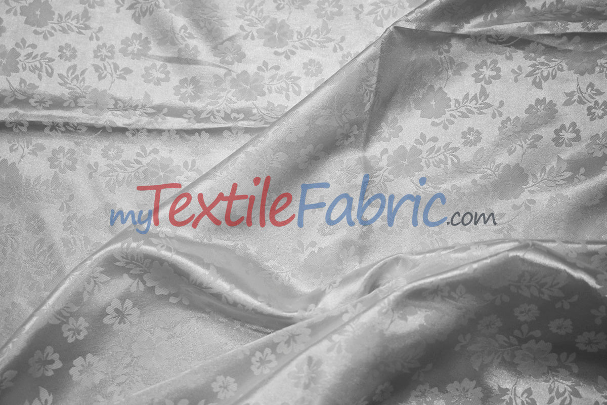 Jasmine Jacquard Polyester Fabric - Floral Brocade, 60" Width (1 Yard)
