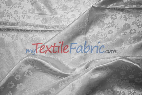 Jasmine Jacquard Polyester Fabric - Floral Brocade, 60" Width (1 Yard)
