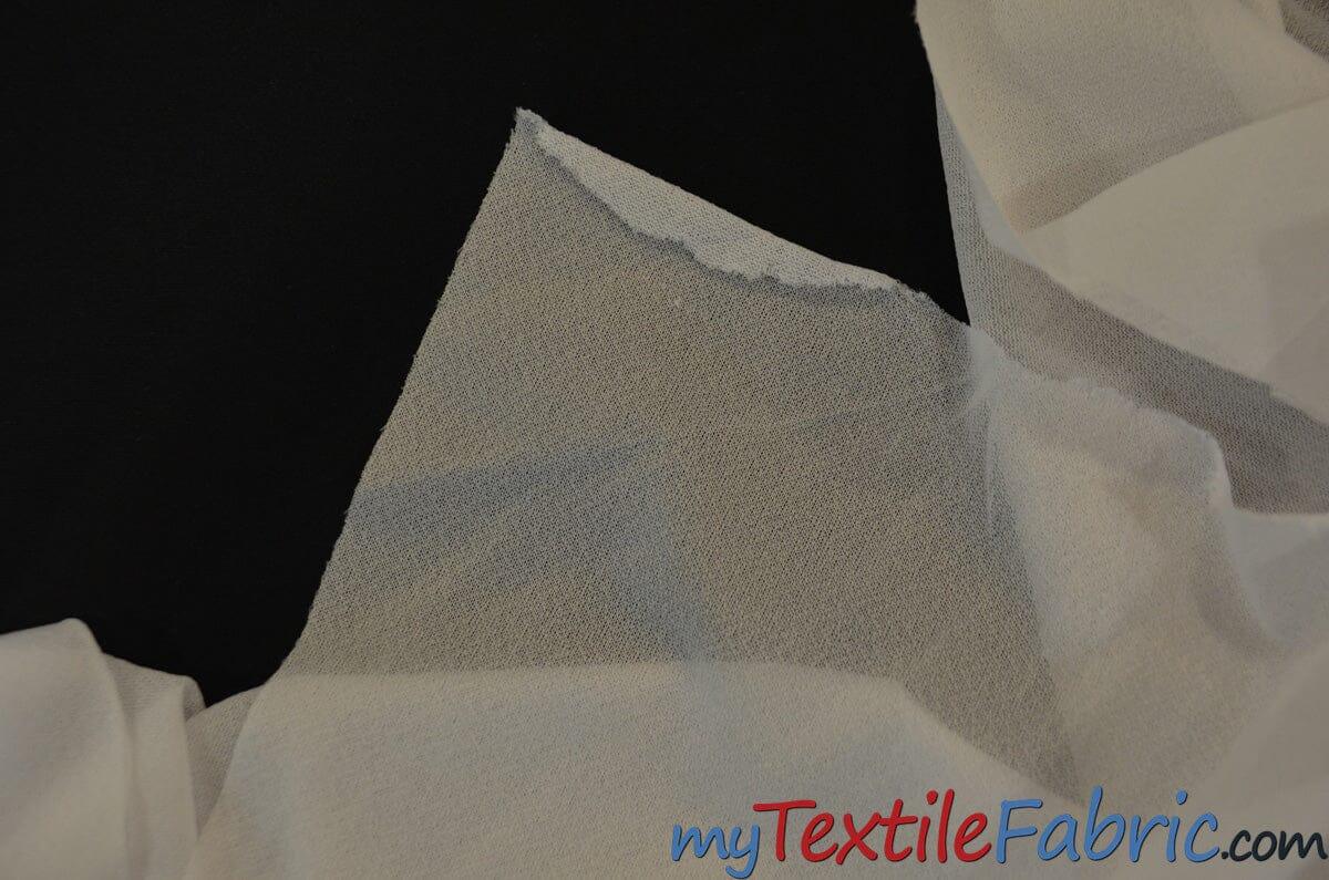 Lightweight Iron On Tricot Fusible Interfacing Interlining Polyester Fabric - White, Black, 58/60" Wide (Yards)