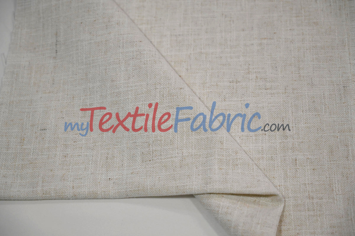 Luxe Linen Fabric Polyester-Linen Blend Fabric - 60" Wide, Upholstery, Apparel, Tablecloth (1 Yard)