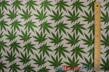 Marijuana Cannabis Leaf 100 Percent Cotton Fabric - Leaf Print, 60" Width (1 Yard)