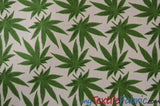 Marijuana Cannabis Leaf 100 Percent Cotton Fabric - Leaf Print, 60" Width (1 Yard)
