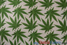Marijuana Cannabis Leaf 100 Percent Cotton Fabric - Leaf Print, 60" Width (1 Yard)
