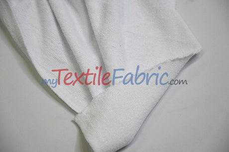 Microfiber Towel Fabric - 80% Polyester 20% Polyamide, Ultra-Soft, Absorbent, White, Baby Blue, 60" Width (By The Yard)