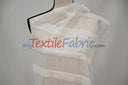 Pleated Ruffle Chiffon Polyester Fabric - Lightweight Textured Semi-Sheer, 44/46" Width (1 Yard)