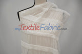 Pleated Ruffle Chiffon Polyester Fabric - Lightweight Textured Semi-Sheer, 44/46" Width (1 Yard)