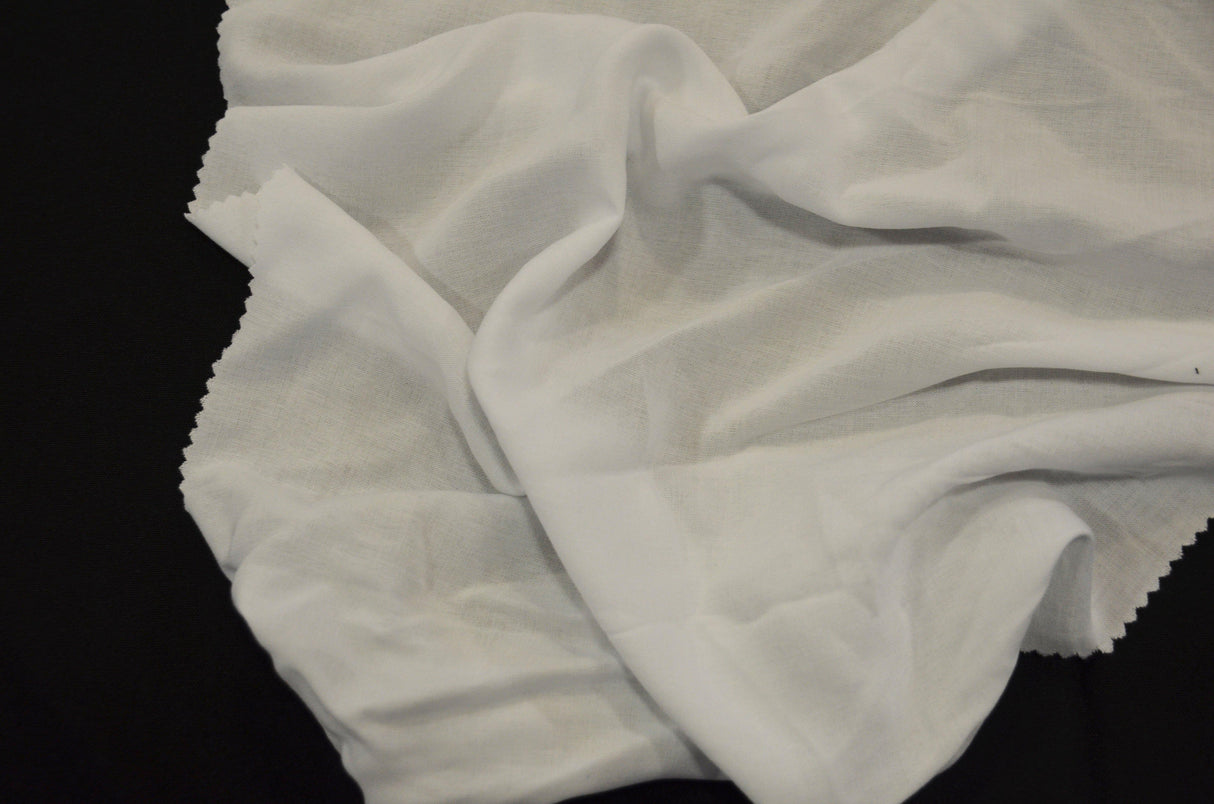 Rayon Challis 100 Percent Rayon Fabric - White And Black Semi Solid, 57/58" Width (1 Yard)