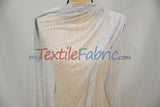Rhinestone Stretch Power Mesh Fabric - Iridescent AB Crystal Embellished, 58" Width (1 Yard)