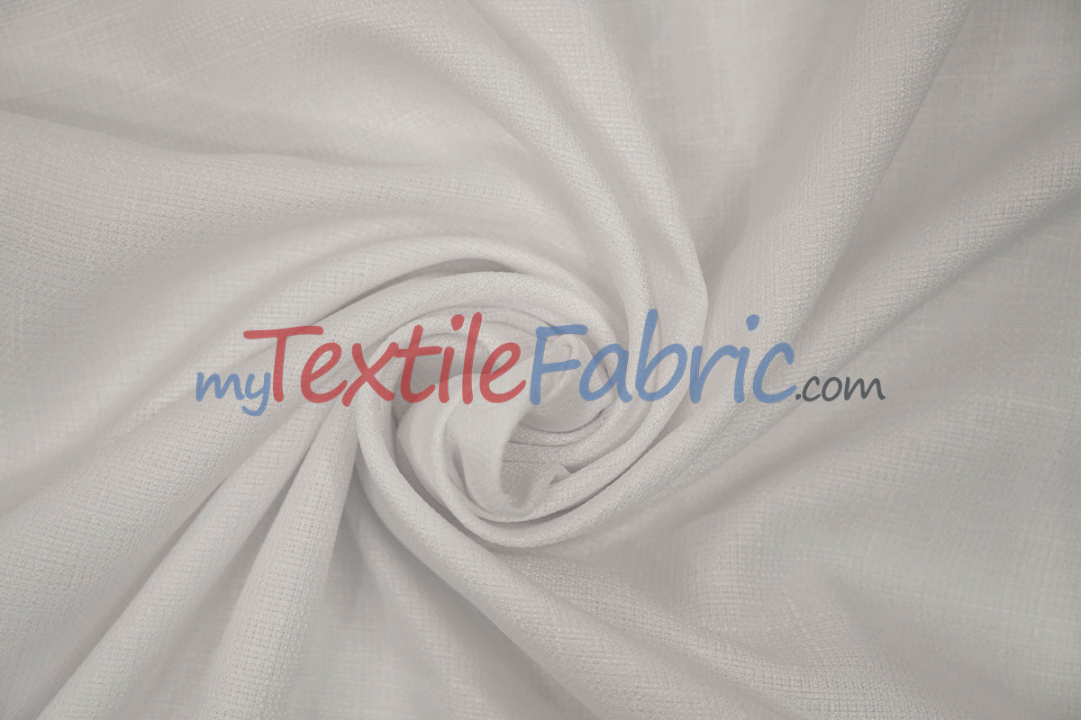 Rustic Linen Polyester Fabric - Faux Linen, 58" Width, 5 Colors (1 Yard)