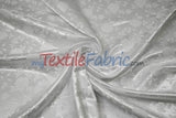 Satin Jacquard Satin Flower Brocade Polyester Fabric - Tone On Tone Floral Brocade, 60" Wide (65 Yards)