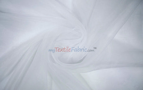 Super Organza Polyester Fabric - Semi-Sheen Sheer, 60" Width, White, Ivory, Baby Blue, Lavender, Black (By The Yard)