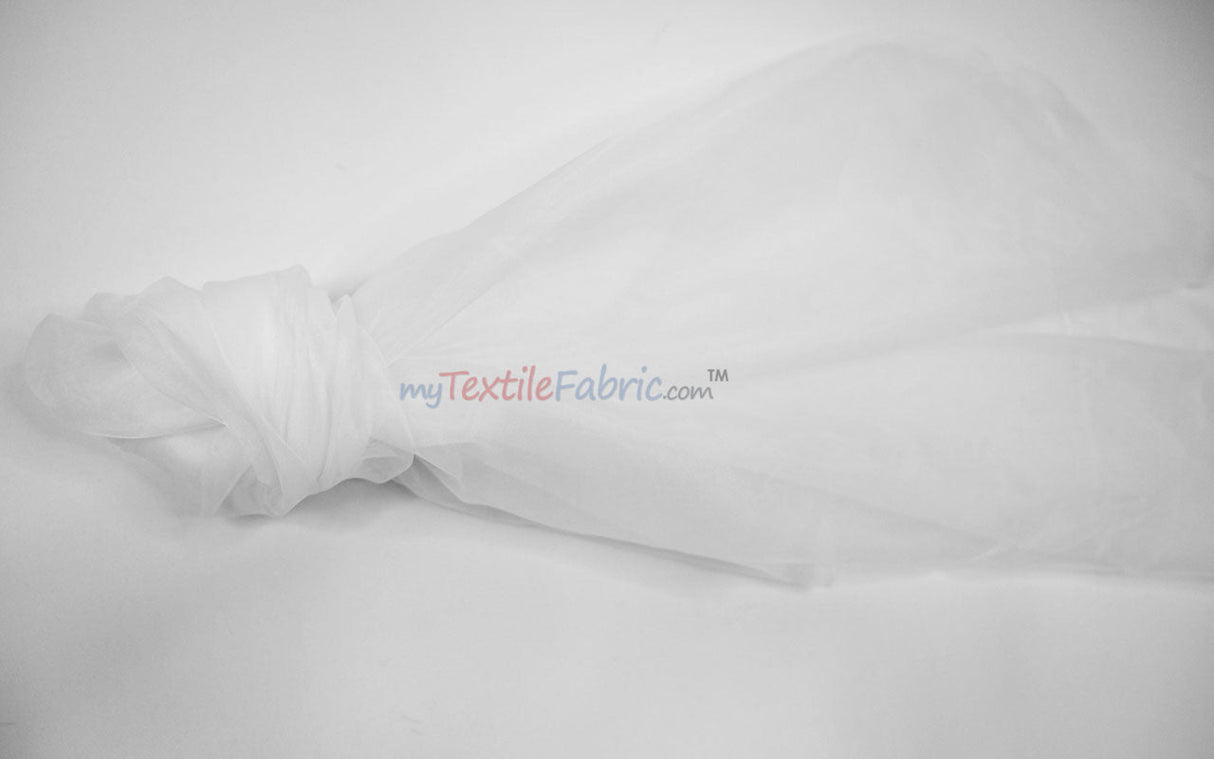 Super Organza Polyester Fabric - Semi-Sheen Sheer, 60" Width, White, Ivory, Baby Blue, Lavender, Black (By The Yard)