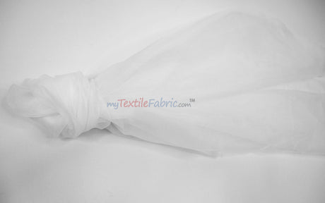 Super Organza Polyester Fabric - Semi-Sheen Sheer, 60" Width, White, Ivory, Baby Blue, Lavender, Black (By The Yard)