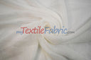 Swiss Sheer Sheer Polyester Fabric - Linen-Look Sheer Drapery, 130" Wide, White (1 Yard)
