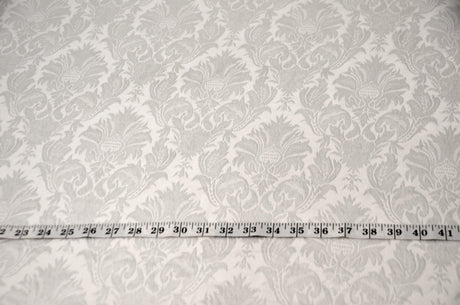 Vintage Damask Polyester Fabric - Damask Brocade, 58" Width, White, Ivory, Blush Pink (1 Yard)