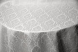 Vintage Damask Polyester Fabric - Damask Brocade, 58" Width, White, Ivory, Blush Pink (1 Yard)