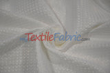 Waffle Brocade Polyester Fabric - Textured Waffle Grid, 60" Width, White, Ivory, Champagne, Black (1 Yard)