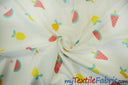 Yellow Lemon Watermelon Fruit 100 Percent Cotton Fabric - Fruit Print, 58/60" Width (1 Yard)