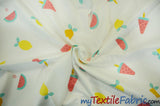 Yellow Lemon Watermelon Fruit 100 Percent Cotton Fabric - Fruit Print, 58/60" Width (1 Yard)