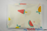 Yellow Lemon Watermelon Fruit 100 Percent Cotton Fabric - Fruit Print, 58/60" Width (1 Yard)