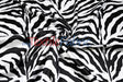 Black White Zebra Satin Fabric - Black White Zebra Print, 58/60" Width