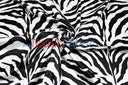 Black White Zebra Satin Fabric - Black White Zebra Print, 58/60" Width