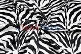 Black White Zebra Satin Fabric - Black White Zebra Print, 58/60" Width