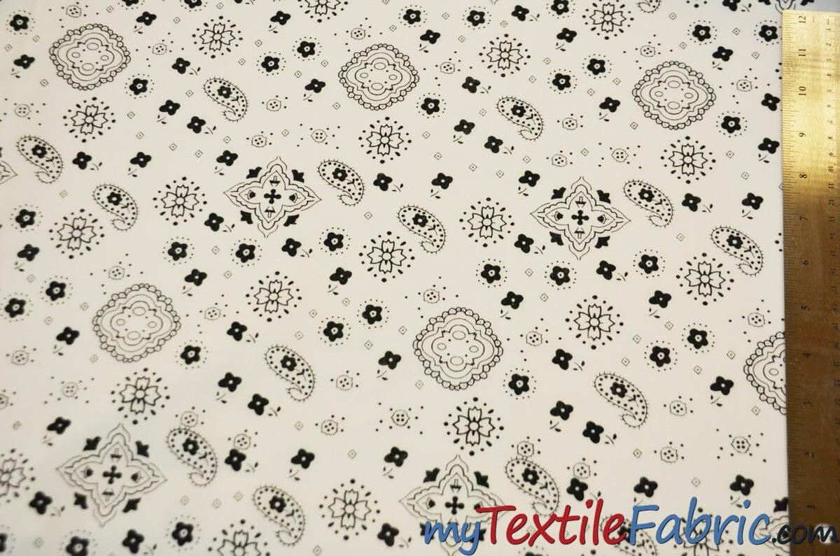 Bandana Cotton Print Polyester Cotton Broadcloth Fabric - Multiple Colors, 58/60" Width (1 Yard)
