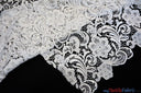 Guipure Bridal Lace Polyester Fabric - Heavy Double Scalloped Lace, Multiple Colors, 48/49" Width (1 Yard)