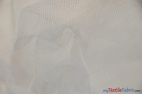 Italian Hard Net Polyester Fabric - Black And White Netting, 54" Width (1 Yard)