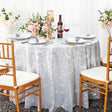 Round Sequin Taffeta Tablecloth 108" Platinum