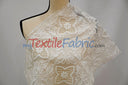 Butterfly Embroidery Cotton Fabric - White, Offwhite, Ecru, Black, 52-54" Width (1 Yard)