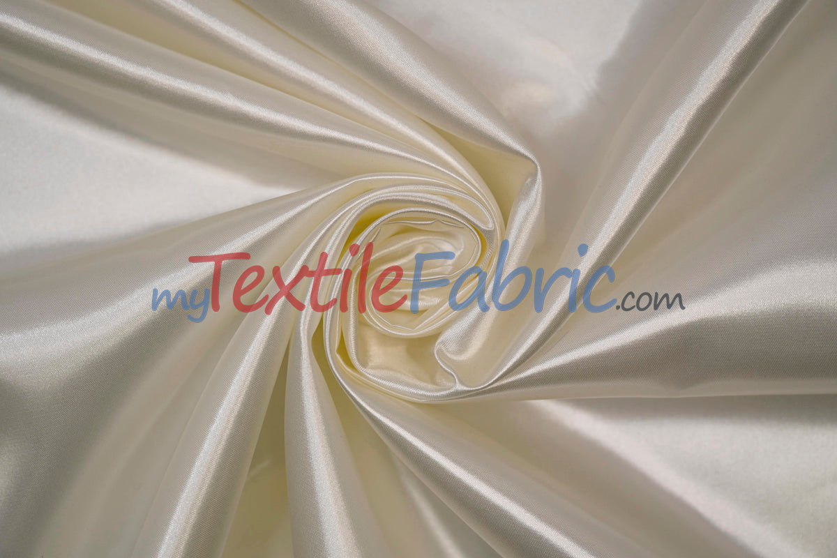Bridal Satin Polyester Fabric - Shiny Solid, 58/60" Width, Multiple Colors (Yards, Bolts, Sample Swatches)