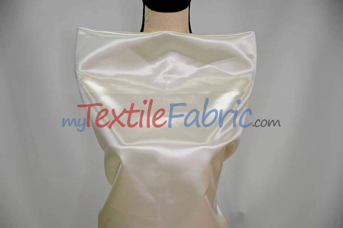 Bridal Satin Polyester Fabric - Shiny Solid, 58/60" Width, Multiple Colors (Yards, Bolts, Sample Swatches)