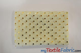 Bridal Tulle With Metallic Polka Dot Polyester Fabric - White And Ivory, Sheer, 58/60" Width (Yards)