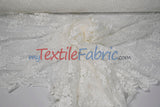 Chantilly Lace Polyester Fabric - Floral Embroidery, Sheer Mesh, 52" Width (1 Yard)