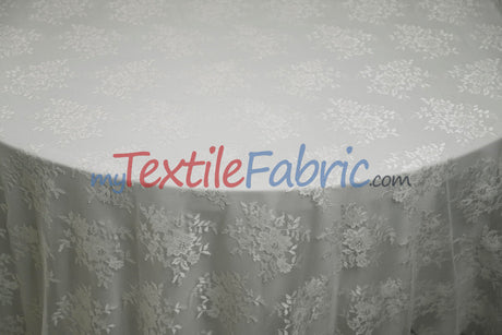 Chantilly Lace Polyester Fabric - Floral Embroidery, Sheer Mesh, 52" Width (1 Yard)