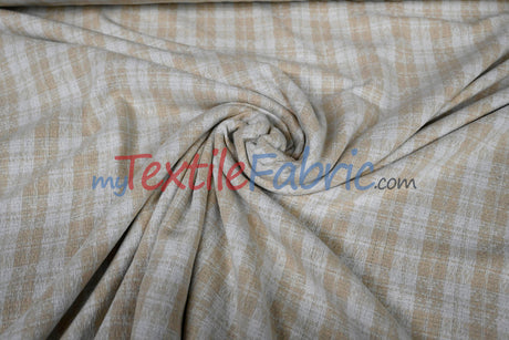 Classic Tweed Polyester Fabric - Textured Tweed Weave, 60" Width (1 Yard)
