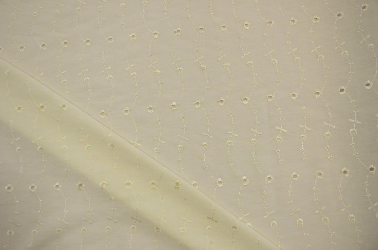 Polyester Cotton Eyelet Embroidery Fabric - No Scallop Ends, Multiple Colors, 60" Wide (1 Yard)