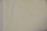Embossed Faux Linen Embroidery Fabric - Off White And Light Silver, 58" Width (Yards)