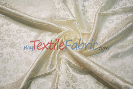 Jasmine Jacquard Polyester Fabric - Floral Brocade, 60" Width (1 Yard)