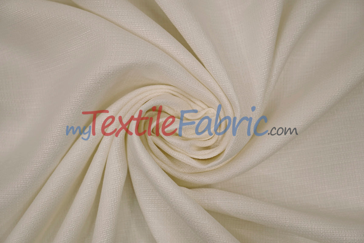 Rustic Linen Polyester Fabric - Faux Linen, 58" Width, 5 Colors (1 Yard)