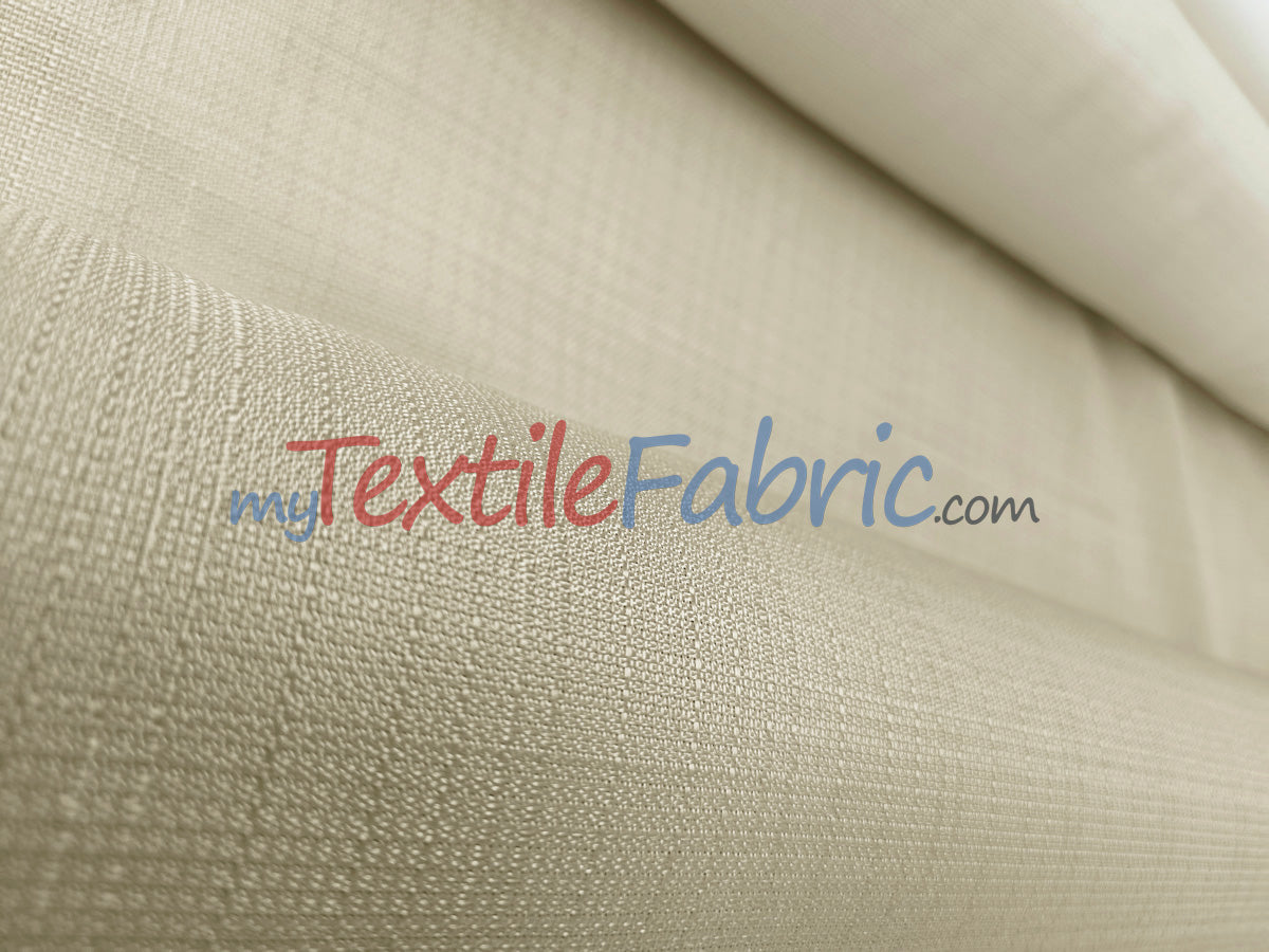 Rustic Linen Polyester Fabric - Faux Linen, 58" Width, 5 Colors (1 Yard)
