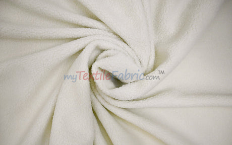 Sherpa Fleece Polyester Fabric - White, Ivory, Black, 60" Width (1 Yard)
