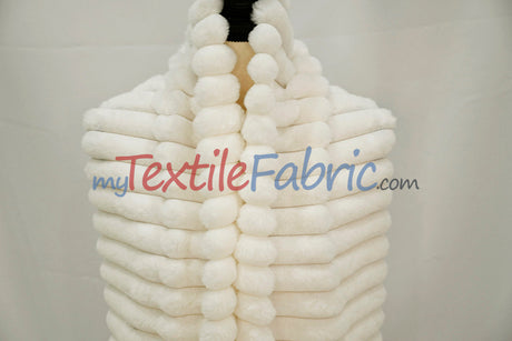 Striped Rabbit Fur 100 Percent Polyester Fabric - Striped Faux Rabbit Fur, 64/66" Width (1 Yard)