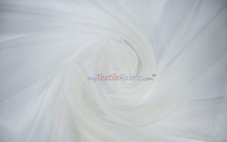 Super Organza Polyester Fabric - Semi-Sheen Sheer, 60" Width, White, Ivory, Baby Blue, Lavender, Black (By The Yard)