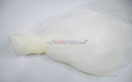 Super Organza Polyester Fabric - Semi-Sheen Sheer, 60" Width, White, Ivory, Baby Blue, Lavender, Black (By The Yard)